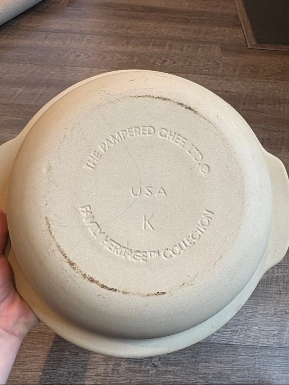 Pampered Chef Stoneware Large Baking Bowl 12” Casserole Dish